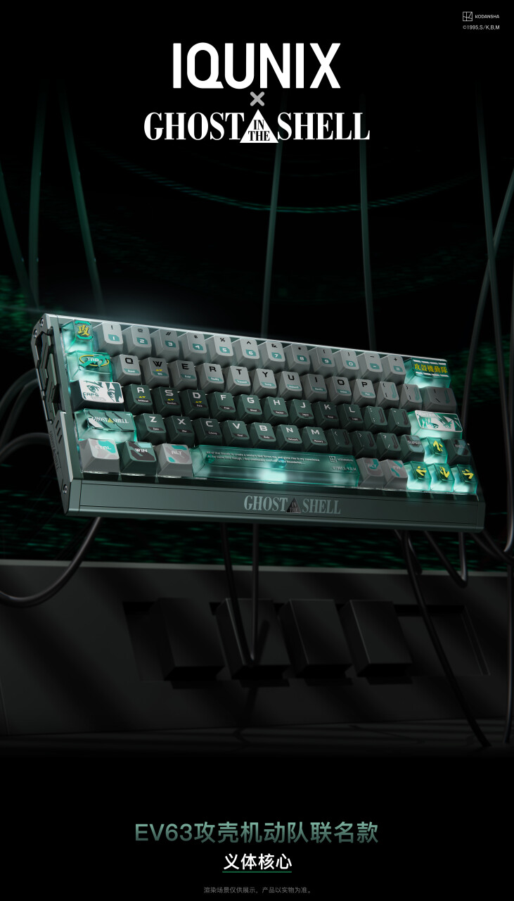 Teclado gaming Iqunix EV63 edición Ghost in the Shell