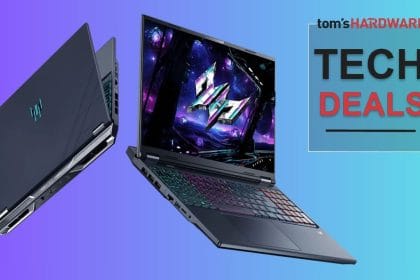 Portátil Acer Predator Helios Neo 16S abierto mostrando pantalla OLED