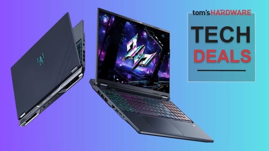Portátil Acer Predator Helios Neo 16S abierto mostrando pantalla OLED