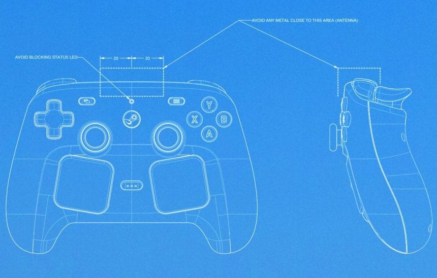 Steam Controller de Valve con trackpads y disco magnético