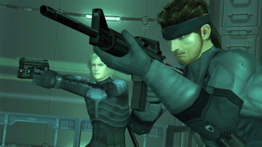 Captura de Metal Gear Solid 2 mostrando la cámara en tercera persona