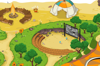 Interfaz de juego de Cursor Camp mostrando cursores de varios jugadores
