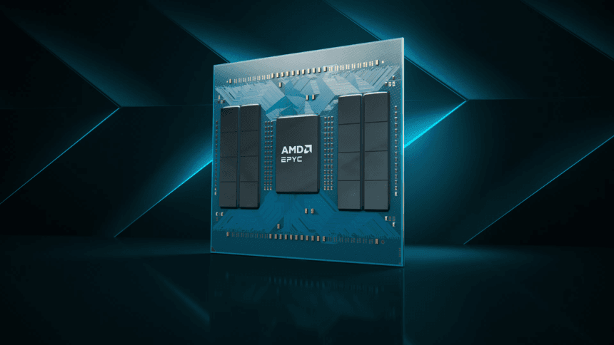 Procesadores AMD EPYC en placa base de servidor