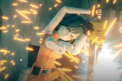 Captura de juego de Motorslice enfrentando maquinaria industrial gigante