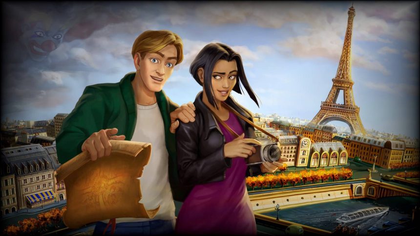 Logotipo de Broken Sword sobre fondo oscuro