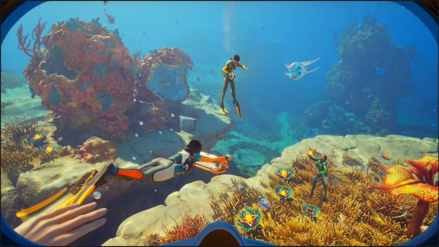 Logotipo de Subnautica 2 sobre fondo oceánico