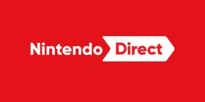 Logo de Nintendo Direct sobre fondo rojo