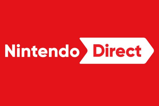 Logo de Nintendo Direct sobre fondo rojo