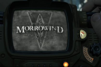 Pantalla del Pip-Boy mostrando el juego Morrowind dentro de Fallout 4
