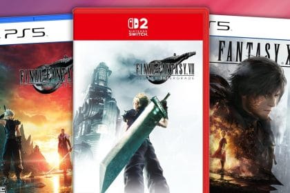 Logotipos de juegos Final Fantasy con etiquetas de descuento