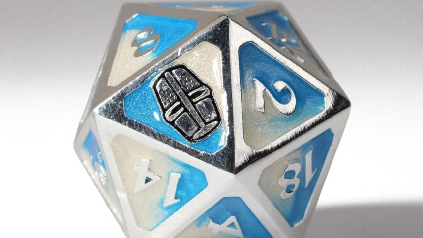 Dados d20 de Esoteric Ebb presentados por Die Hard Dice