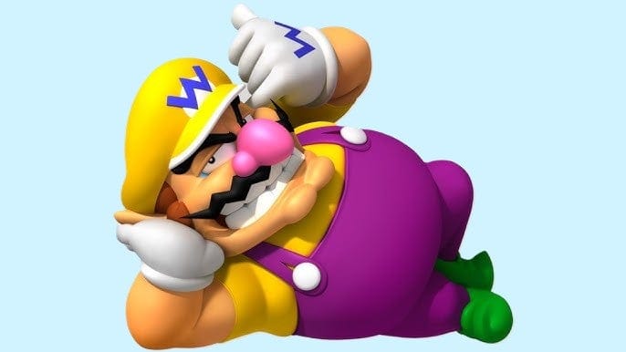 Wario personaje de Super Mario con actitud característica