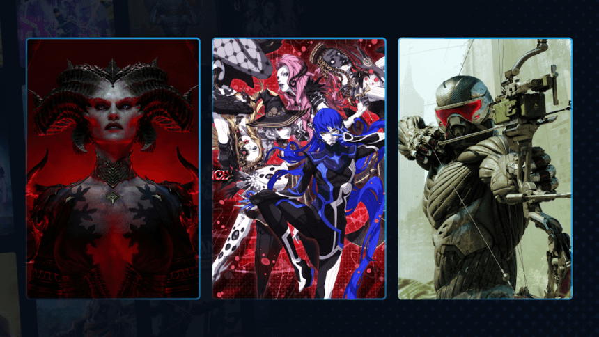 Logotipos de Diablo IV y Shin Megami Tensei V