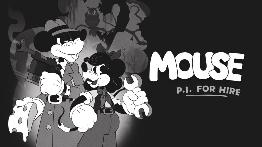 Captura de pantalla de MOUSE: P.I. For Hire en acción mostrando la estética de los años 30