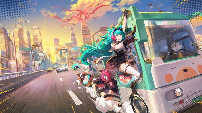 Captura de pantalla de NTE Neverness to Everness en entorno urbano