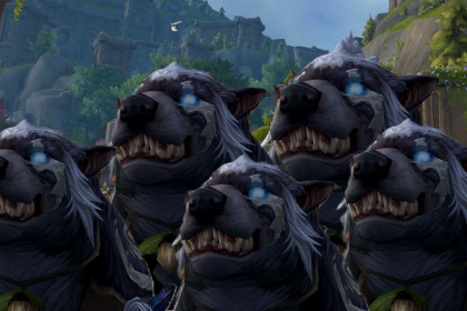 Cinco druidas guardianes en World of Warcraft completando una mazmorra mítica