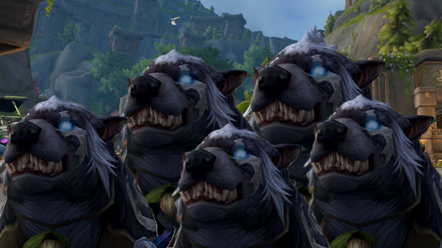 Cinco druidas guardianes en World of Warcraft completando una mazmorra mítica
