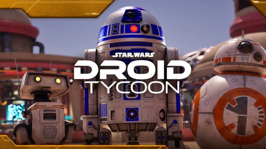 Jugabilidad de Droid Tycoon en Fortnite con droides trabajando