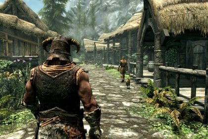 Captura de Skyrim ejecutándose en Steam Deck