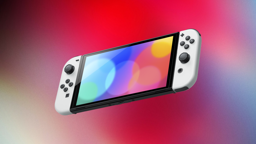 Consola Nintendo Switch en mano de un usuario