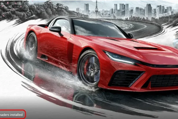 Forza Horizon 6 cargando en PC con logotipos de AMD y Windows 11