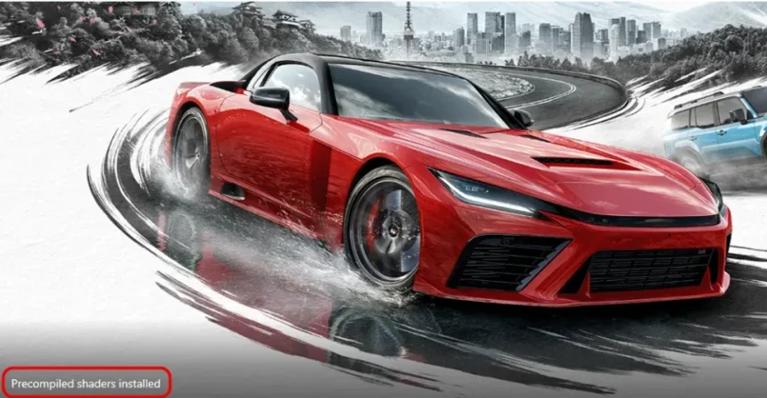 Forza Horizon 6 cargando en PC con logotipos de AMD y Windows 11