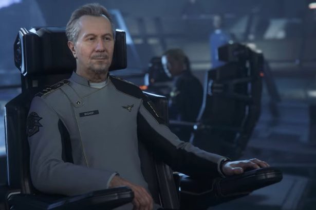 Captura de Star Citizen mostrando naves en un hangar