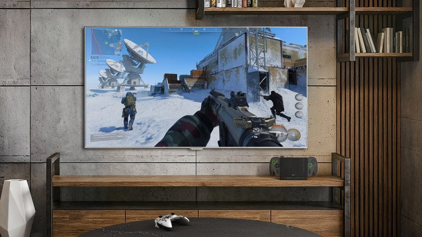 ROG Xbox Ally en modo acoplado conectado a un televisor