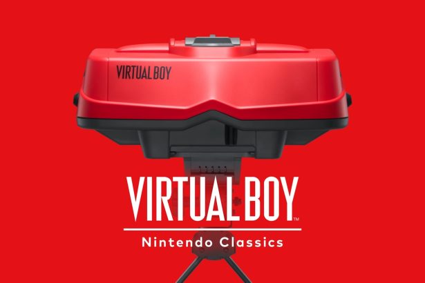 Consola Virtual Boy junto a mando de Nintendo Switch