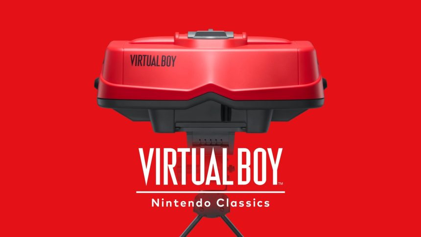 Consola Virtual Boy junto a mando de Nintendo Switch