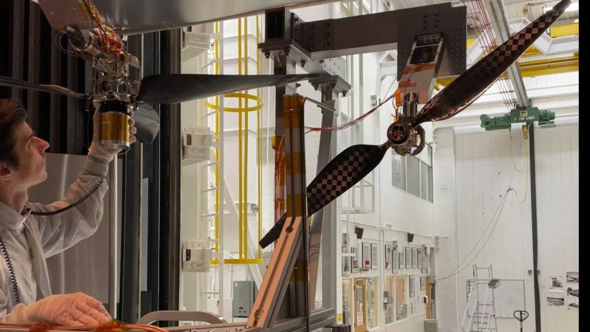 Rotor de helicóptero marciano de NASA alcanzando velocidad supersónica en pruebas